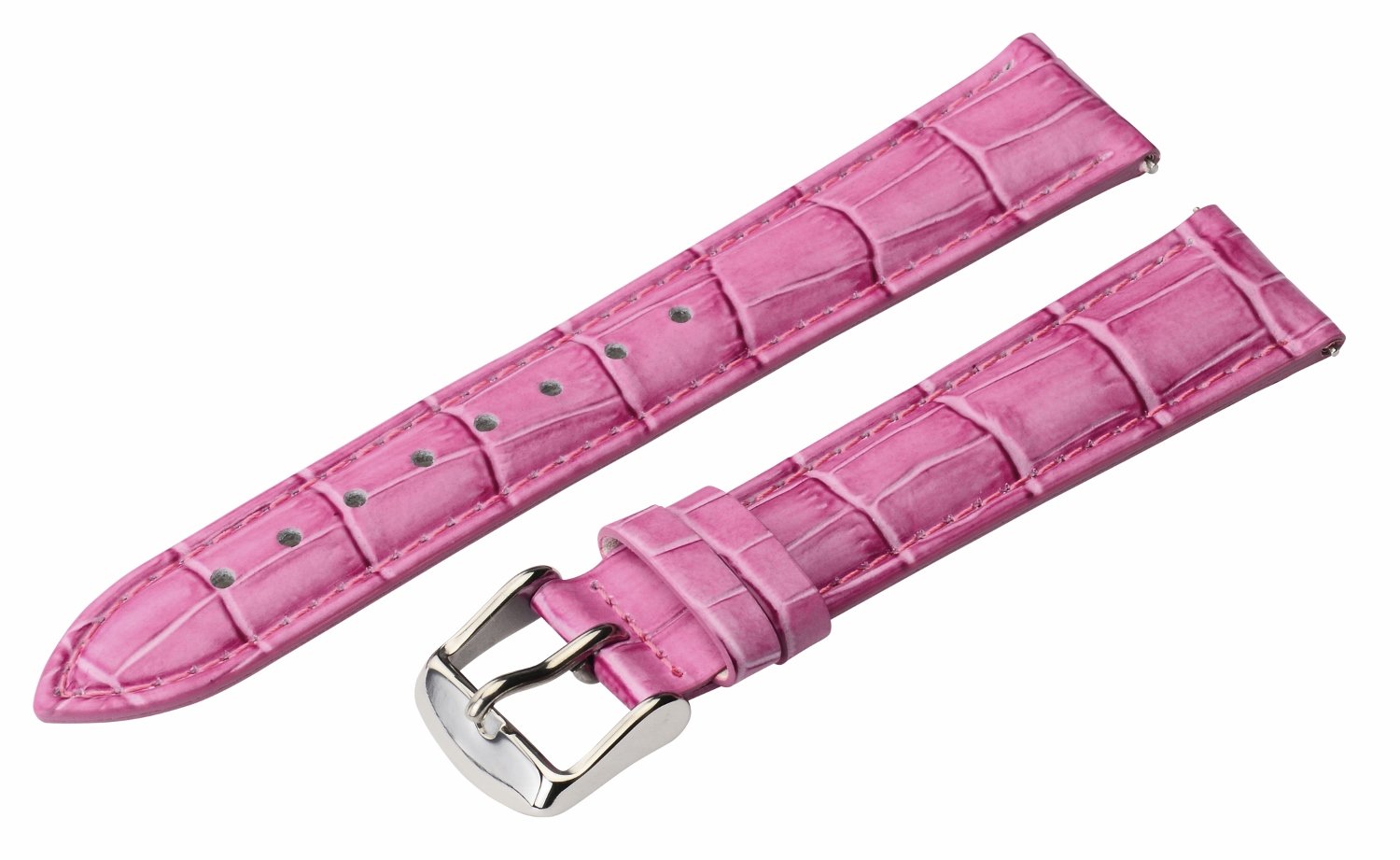 Clockwork Synergy - 2 Piece Ss Leather Classic Croco Grain Interchangeable Replacement Watch Band Strap 16mm - Solid Purple - Men Women