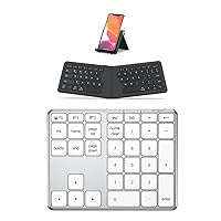 iClever Portable Keyboard, BK06 Foldable Bluetooth Keyboard, Multi-Device Wireless Folding Keyboard, Ultra Slim Ergonomic Design with Stand Holder for iPhone, iPad, Smartphone, Tablet, Laptop