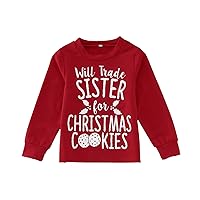 Legging and Top Set for Girls Toddler Boys Girls Christmas Long Sleeve Letter Prints Pullover Kids Sweatshirt Tops Pack