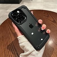for Clear Armor Shockproof Acrylic Hard Case for iPhone 14 Pro Max 13 12 Pro 11 X XS XR 7 8 Plus SE Metal Button Cover,for iPhone XR,Black