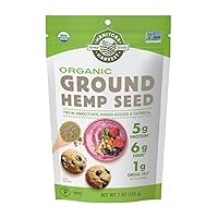Manitoba Harvest Organic Ground Hemp Seed, 7 oz – 5g Plant Based Protein, 6g of Fiber per Serving – Non-GMO Project Verified, Vegan, Keto, Paleo – Omega 3 & 6 – Smoothies, oatmeal, use in baking