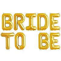 Tellpet Bride To Be Balloons Banner Bachelorette Party Decorations Bridal Shower Decor, Gold, 16 Inch