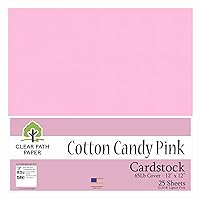 Clear Path Paper - Cotton Candy Pink Cardstock - 12 x 12 inch - 65Lb Cover - 25 Sheets