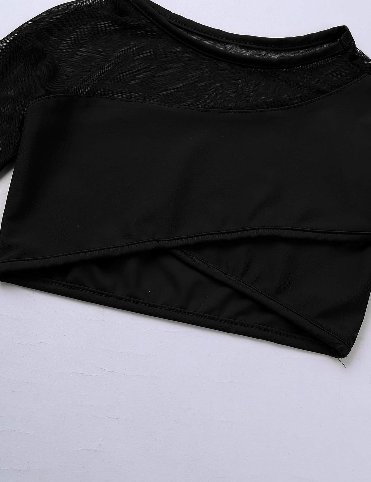 YiZYiF Kids Girls Basics Sportswear Athletic Long Sleeve Stretch Short Mock Neck T-Shirt Crop Top