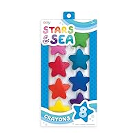 Ooly Stars of the Sea Star Shaped Chunky Crayons for Toddlers and Little Hands [Set of 8], Non-Toxic Star Shaped Crayons are Easy to Hold Crayons for Young Kids, No Rolling Crayons