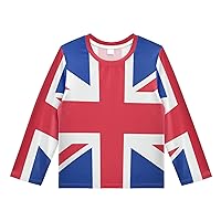 Patriot Boys' Rash Guard Shirts UK Flag Swim Shirt 3-12T