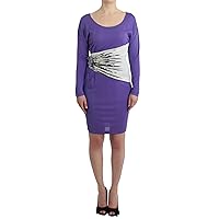 Elegant Purple Floral Jersey Women's Dress