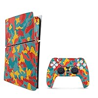 MightySkins Skin Compatible with Playstation 5 Slim Digital Edition Bundle - Wild Camouflage | Protective, Durable, and Unique Vinyl Decal wrap Cover | Easy to Apply | Made in The USA