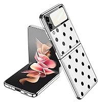 LICHIFIT Ultra-Thin Electroplated Glass Protective Cover Full Coverage Phone Case Back Cover for Samsung Galaxy Z Flip 3 Phone Accessories