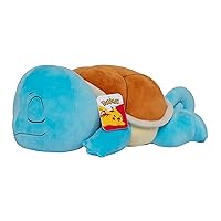 Pokémon PKW0220 45 cm Schiggy 18-inch Sleeping Squirtle-Cuddly Must Have for Pokemon Fans-Plush Perfect for Traveling, Car Rides, Nap, Play Time, Multi