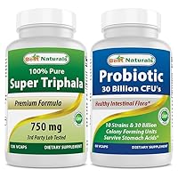 Best Naturals Triphala 750 mg & Probiotic 10 Strains & 30 Billion CFU