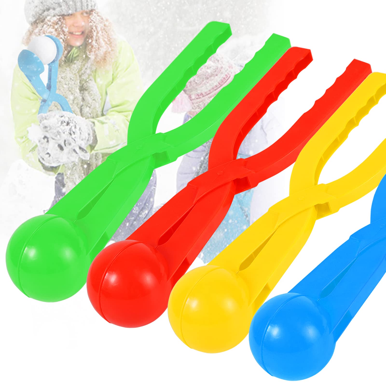 Snowball Maker Toys, Snow Toys for Kids Outdoor, Fun Winter Snow Ball Fight Games Snow Ball Maker Tool with Handle for Snow Ball, Durable Snow Ball Maker Shape (Safe & Thicker Material)