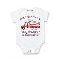 Firefighter Pregnancy announcement baby bodysuit Dad Fireman baby announcement gifts (3 months)