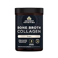 Ancient Nutrition Collagen Powder, Bone Broth Collagen, Pure, Hydrolyzed Multi Collagen Peptides, Supports Skin and Nails, Joint Supplement, 30 Servings, 15.9oz