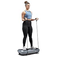 Sunny Health & Fitness FITBOARD Premium Total Vibration Platform Plate Body Shaker Platform for Toning, Sculpting & Recovery, Adult / Senior Exercise Machine with Remote & Optional Resistance Bands