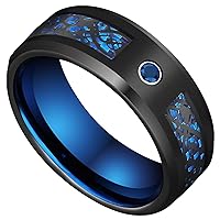 Tungsten Rings for Men Women Fashion 8mm Red Blue Engagement Party Band Engraving