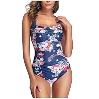 Women's Sexy One Piece Swimsuits Tummy Control Backless Cutout High Waisted Wrap Tie Back Plus Size Bathing Suit 2024