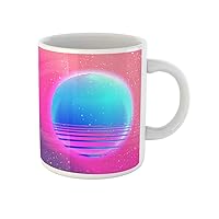 Coffee Mug Retro Vintage 80S 90S Geometric Abstract Good and Futuristic 11 Oz Ceramic Tea Cup Mugs Best Gift Or Souvenir For Family Friends Coworkers