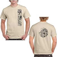 Polynesian/Samoan Men's Short Sleeve Heavy Weight Cotton T Shirt with Tattoo Print - Size up to 5XL