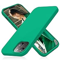 JELE iPhone 13 Case, Liquid Silicone Phone case with [Soft Anti-Scratch Microfiber Lining] Military Grade Drop Protection Slim Thin Cover, 6.1 inch, Emerald Green