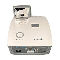 Vivitek D751ST DLP Projector 2800 Lumens WXGA UST PC 3D HD 1080p HDMI LAN, Bundle: HDMI Cable, Remote Control, Power Cable