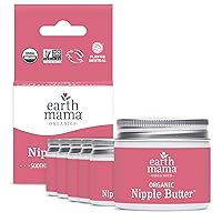 Organic Nipple Butter™ Breastfeeding Cream by Earth Mama | Lanolin-free, Postpartum Essentials Safe for Nursing, Non-GMO Project Verified, 2-Fluid Ounce (6-Pack)
