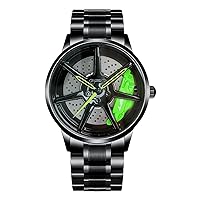 DriftElement Men's Rim Watch, Motorsport Watch In 3D Rim Design, Made Of Stainless Steel, Custom Designer Watch With Mineral Glass, Quartz Watch