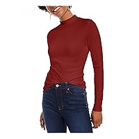 Womens Ribbed Mock Neck Top