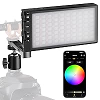 Pixel G1s RGB Video Light with APP Control, Built-in 12W Rechargeable Battery LED Camera Light, 10 Common Lighting Effects, CRI≥97 2500-8500K RGB Video Light with Aluminum Alloy Body