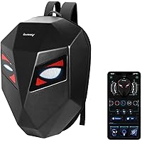 LED Motorcycle Backpacks, Dynamic, Wi-Fi, Waterproof Daypack, Art Laptop Backpack Bag, Supports iOS/Android System, LED Display, Supports Text/Image/Gif Animation