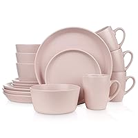Albie 16-Piece Dinnerware Set Stoneware, Pink