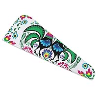 Polish Floral Folk Art Printed Hair Towel Super Absorbent Twist Turban for Women Hair Caps with Buttons Dry Hair Quickly