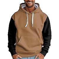 Mens Hoodies,Plus Size Casual Fashion Loose Sweatshirt Long Sleeve Unisex Drawstring Top Trendy Outdoor Pullover