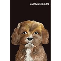 Arrow dog Notebook, 200 pages, “6x9” ,artistic drawing, art print, blank lined pages, for writers journalists and students.