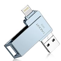 MFi Certified 256GB Flash Drives 3.0 High Speed 3ni1 USB Stick External Storage Compatible for iPhone/PC/iPad/Android/More Devices for Photos and Videos Transfer Storage Backup(Grey)