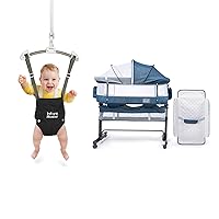 Infant Master Baby Bassinet with Diaper Changer, Black Doorway Jumper, Ideal Gift for Newborn