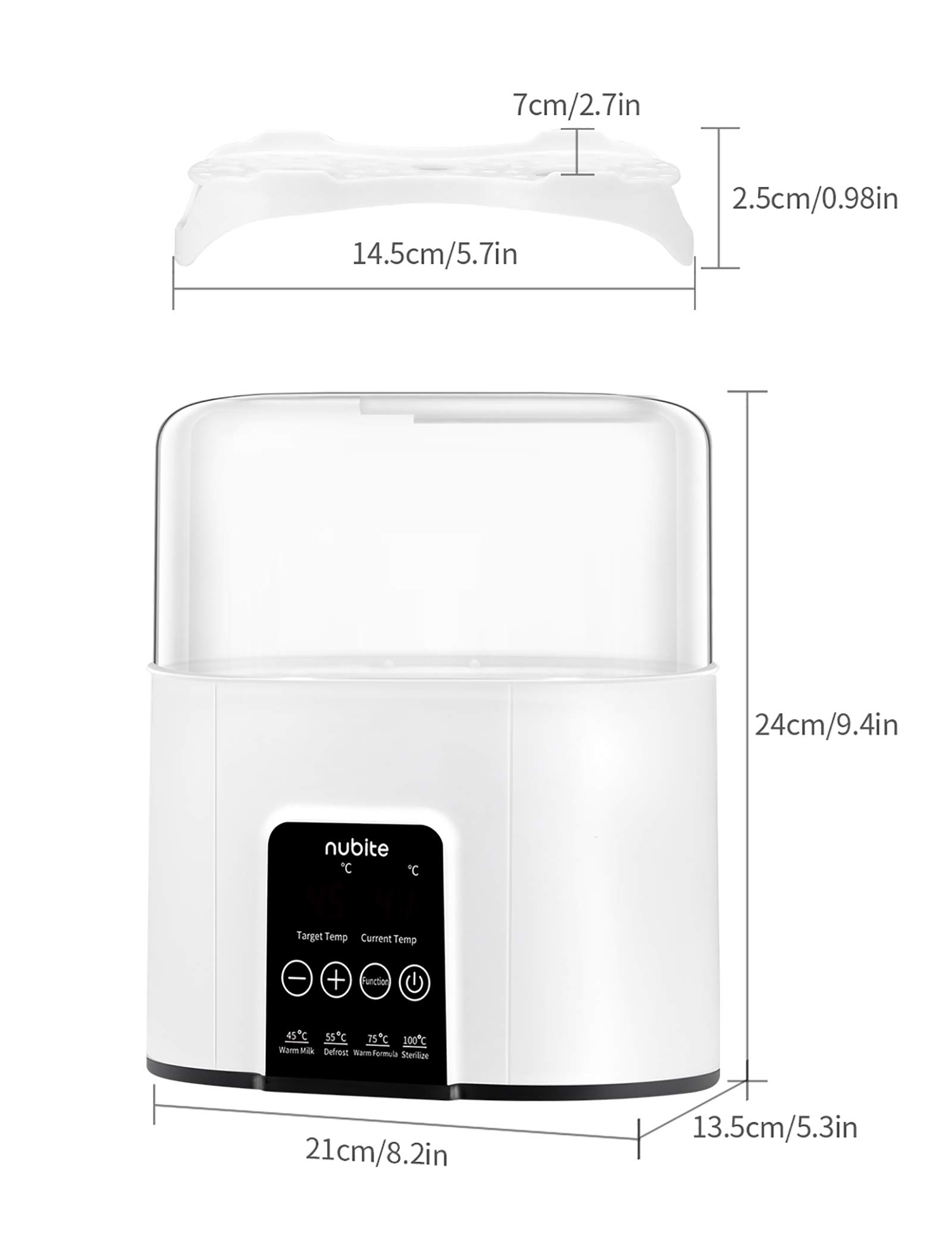 Milk Warmer for Baby, Bottle Warmer for Breastmilk Thawing, Bottle Steril-izer, Food Steamer, Water Warmer for Formula, LCD Display Accurate Temperature Adjustment, 24H Constant Mode