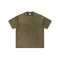 Mens T Shirts Oversized Short Sleeve Crewneck Casual Summer Tops Loose Fit Plain Vintage Basic Tee