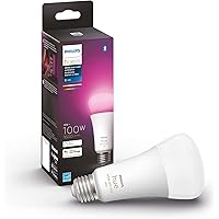 Smart 100W A21 LED Bulb - White and Color Ambiance Color-Changing Light - 1 Pack - 1600LM - E26 - Indoor - Control with Hue App - Works with Alexa, Google Assistant and Apple Homekit