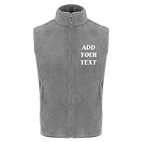 TopTie Custom Fleece Vest Outerwear Staff Uniform Volunteer Vest Full Zip Sleeveless with 4 Pockets for Men
