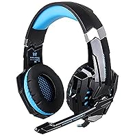 JiaLe G9000 Headset 3.5mm Game Gaming Headphone Earphone with Microphone LED Light for Laptop Tablet Mobile Phones PS4 - Black + Blue