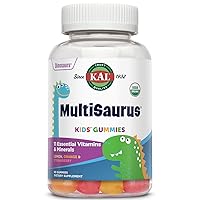 KAL MultiSaurus Multivitamin Gummies, USDA Organic Multivitamin for Kids, Healthy Bones, Immune & Energy Support, Vegan & Gluten Free, No Artificial Flavors or Colors, 30 Servings, 60 Gummies