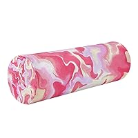 Queen Size Bolster Pillow Abstract Pink Waves Cylinder Neck Roll Pillow 17