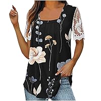 Women Square Neck Summer Blouses Elegant Pleated T-Shirt Sexy Summer Tops Lace Sleeve Shirts Fashion Tunic Top