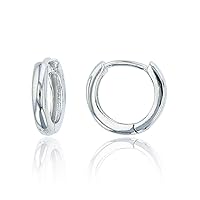 DECADENCE Sterling Silver Polished Endless Huggie Hoop Earrings for Women and Girls | 2.20x12mm Hypoallergenic Earrings | Secure Back | 14k Shiny Classic Earrings White Yellow Gold Rose Gold Jewelry