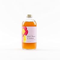 Rose with Honey & Lemon Mix | Cocktail & Mocktail Mixer - Natural Craft Syrup with Tasty Flavors - Concentrated & Alcohol Free - Aromatic,16 oz.
