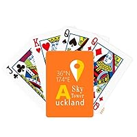 Auckland Geography Coordinates Travel Poker Playing Card Tabletop Board Game