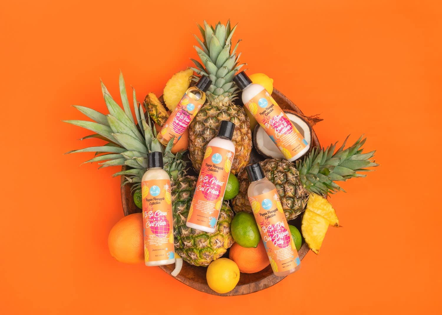 Curls Poppin Pineapple So So Smooth Vitamin C Leave In Conditioner- For Shiny, Longer, Thick & Healthy Hair - Protein Free Formula - For All Types, 8 Ounces