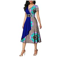 African Dresses for Women Ankara Formal Dashiki Party Dress 100% Cotton Material Casual