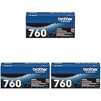 Brother Genuine TN760 High Yield Black Toner Cartridge, (for use with MFC-L2710DW MFC-L2750DW HL-L2350DW HL-L2370DW HL-L2395DW HL-L2390DW DCP-L2550DW Printers) (Pack of 3)